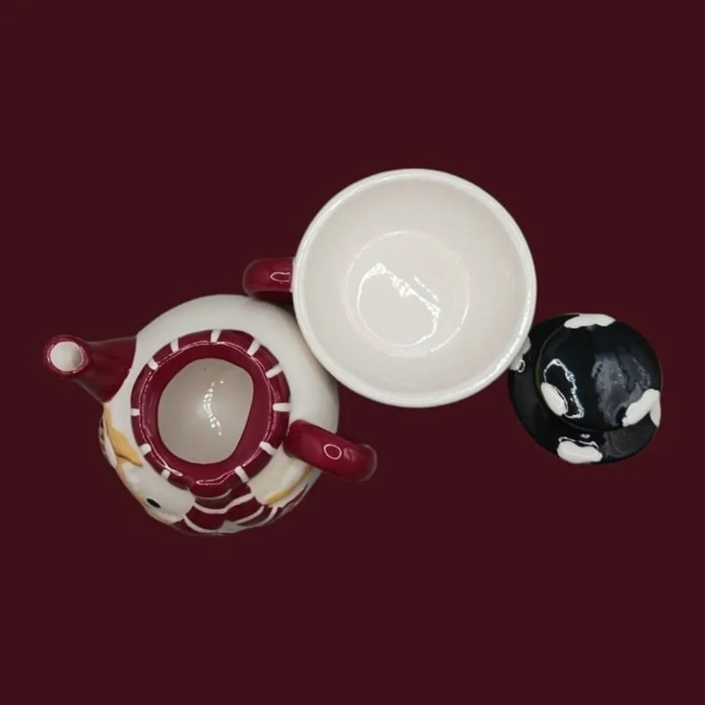 Vigor snowmates small teapot & cup wht/ red and green